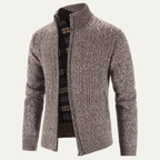 The Pienza Men’s Warm Fleece Zip Up Knit Jacket