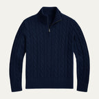 The Genève Old Money Half Zip Jumper for Men - 100% Merino Wool