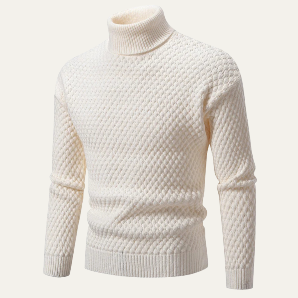 The Murano Textured Slim Fit Wool Knit Turtleneck Men’s Jumper