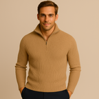 The Merino Knitted Quarter Zip Jumper