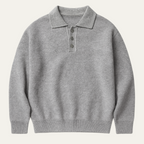 The Lichfield Men's Tailored Grey Casual Polo Jumper