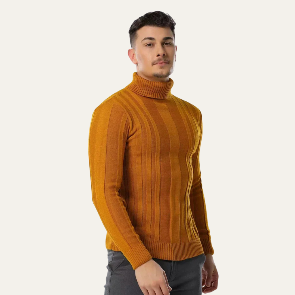 The Norwich Men’s Slim Fit Turtleneck Ribbed Jumper