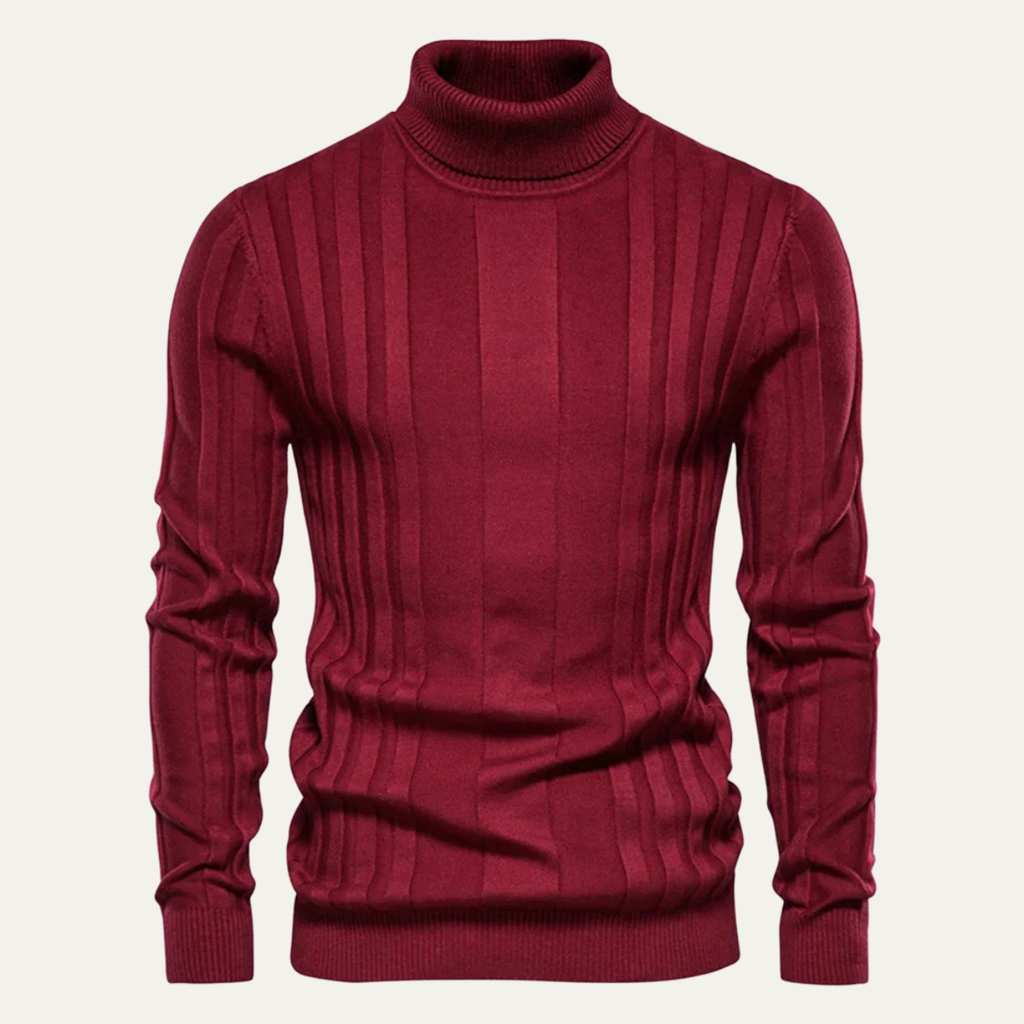 The Norwich Men’s Slim Fit Turtleneck Ribbed Jumper