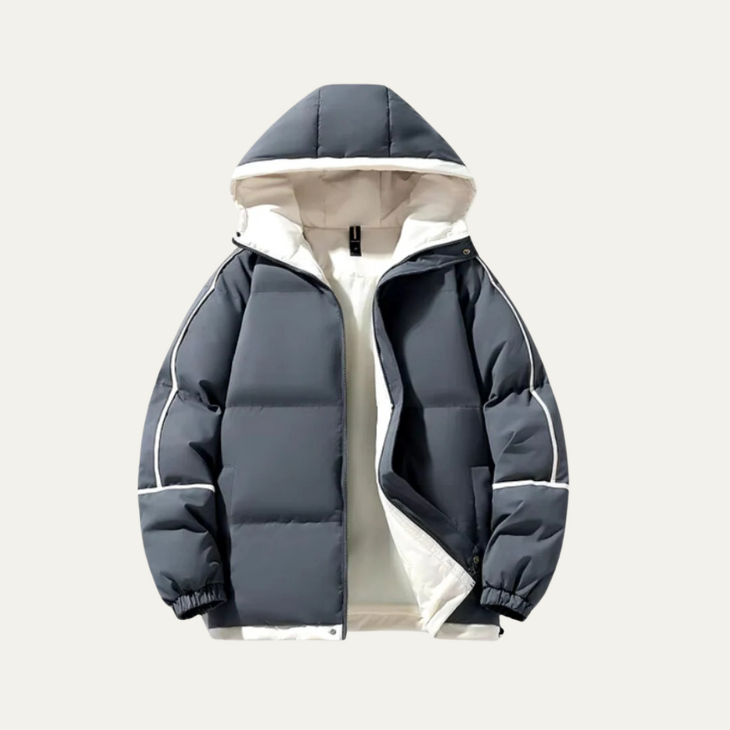 The London Men's Waterproof Puffer Jacket - Luxury Hooded Winter Coat