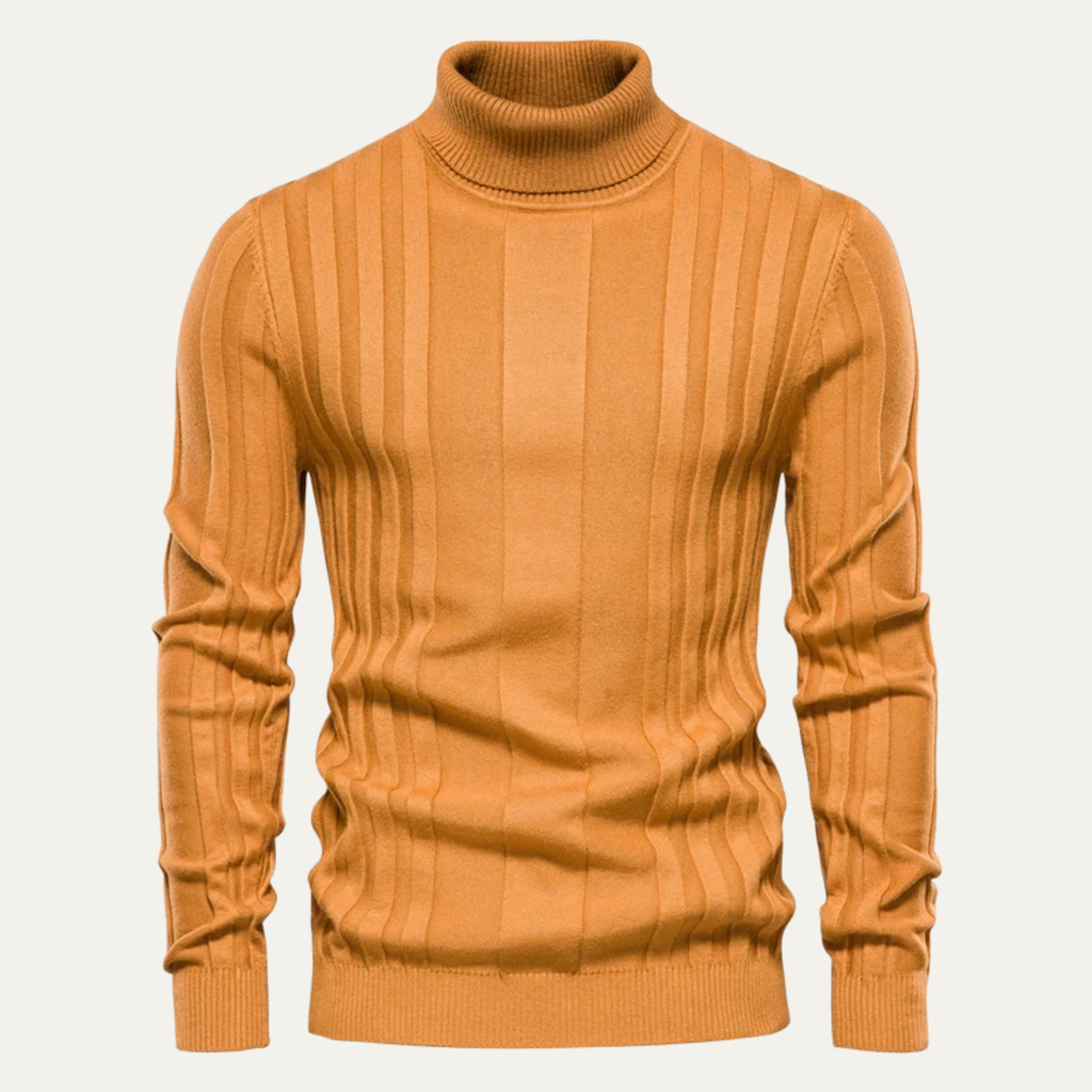 The Norwich Men’s Slim Fit Turtleneck Ribbed Jumper