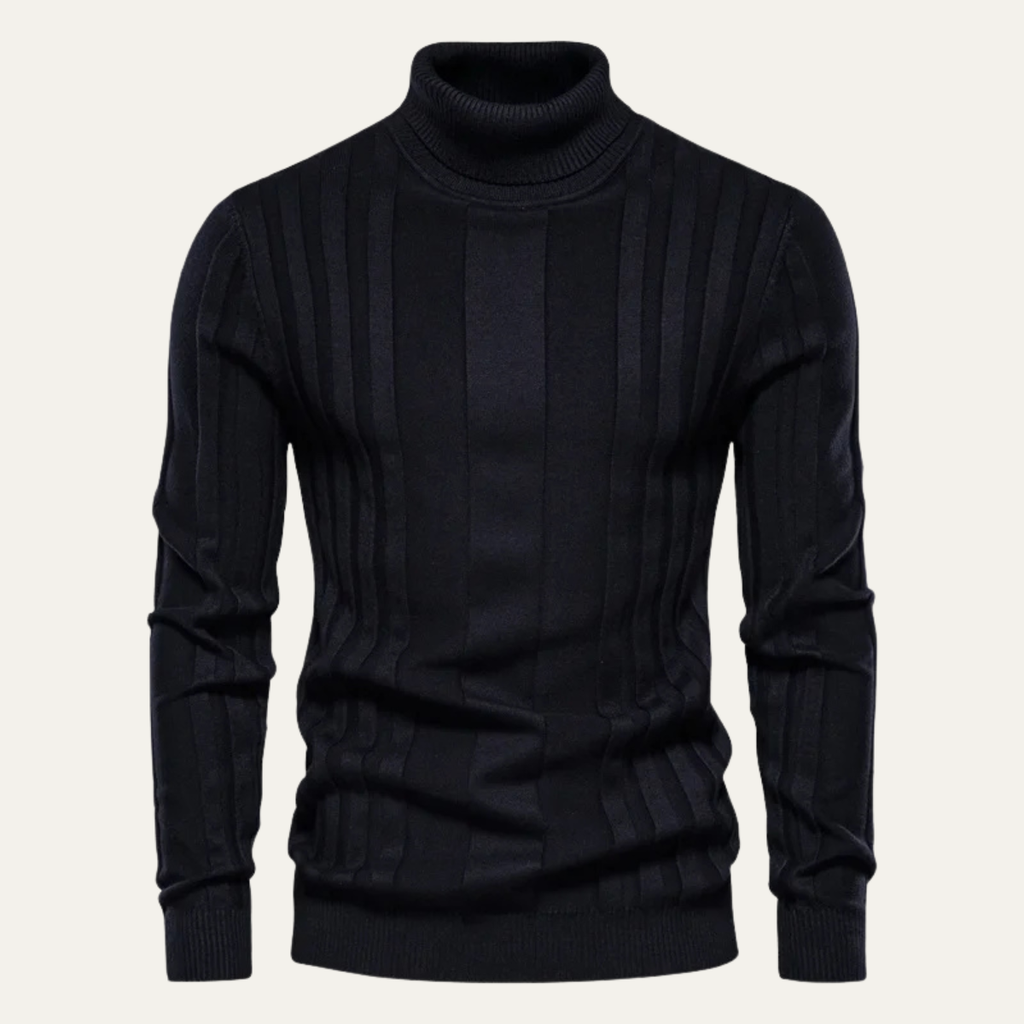 The Norwich Men’s Slim Fit Turtleneck Ribbed Jumper