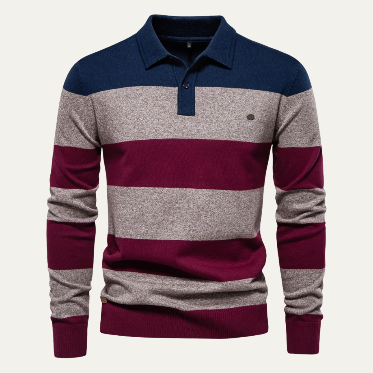The Colchester Men’s Casual Striped Polo Knit Jumper