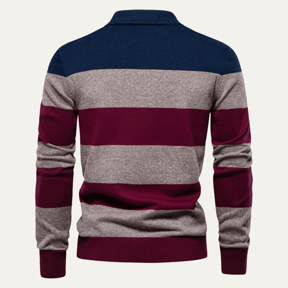 The Colchester Men’s Casual Striped Polo Knit Jumper