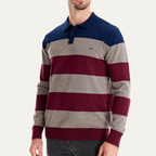 The Colchester Men’s Casual Striped Polo Knit Jumper