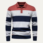 The Colchester Men’s Casual Striped Polo Knit Jumper