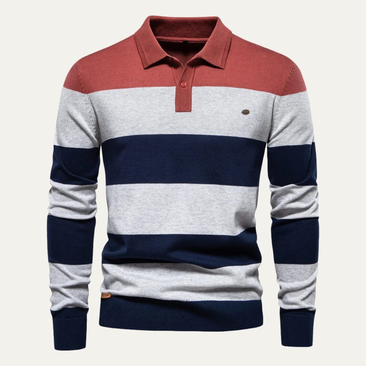 The Colchester Men’s Casual Striped Polo Knit Jumper
