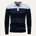 The Colchester Men’s Casual Striped Polo Knit Jumper