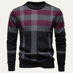 The Peterborough Men’s Contrast Plaid Checked Knit Jumper