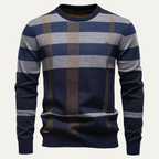 The Peterborough Men’s Contrast Plaid Checked Knit Jumper