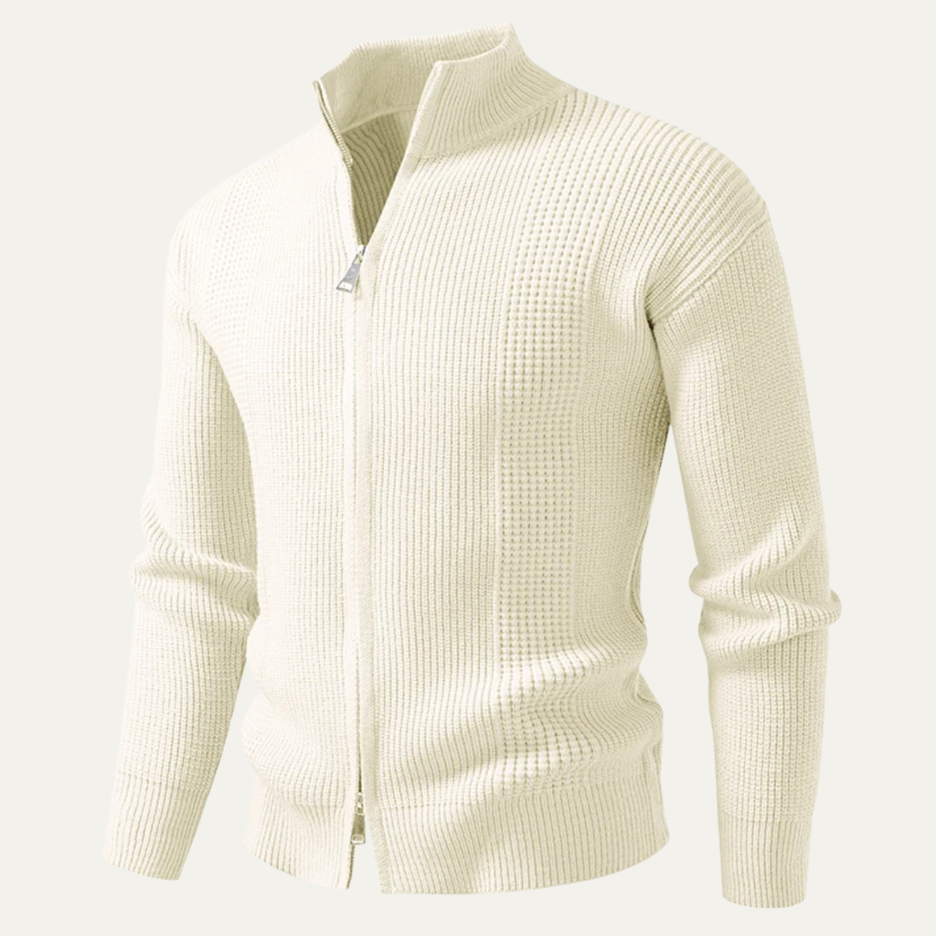The Cisternino Smart Casual Ribbed  Zip Up Knit Men’s Cardigan