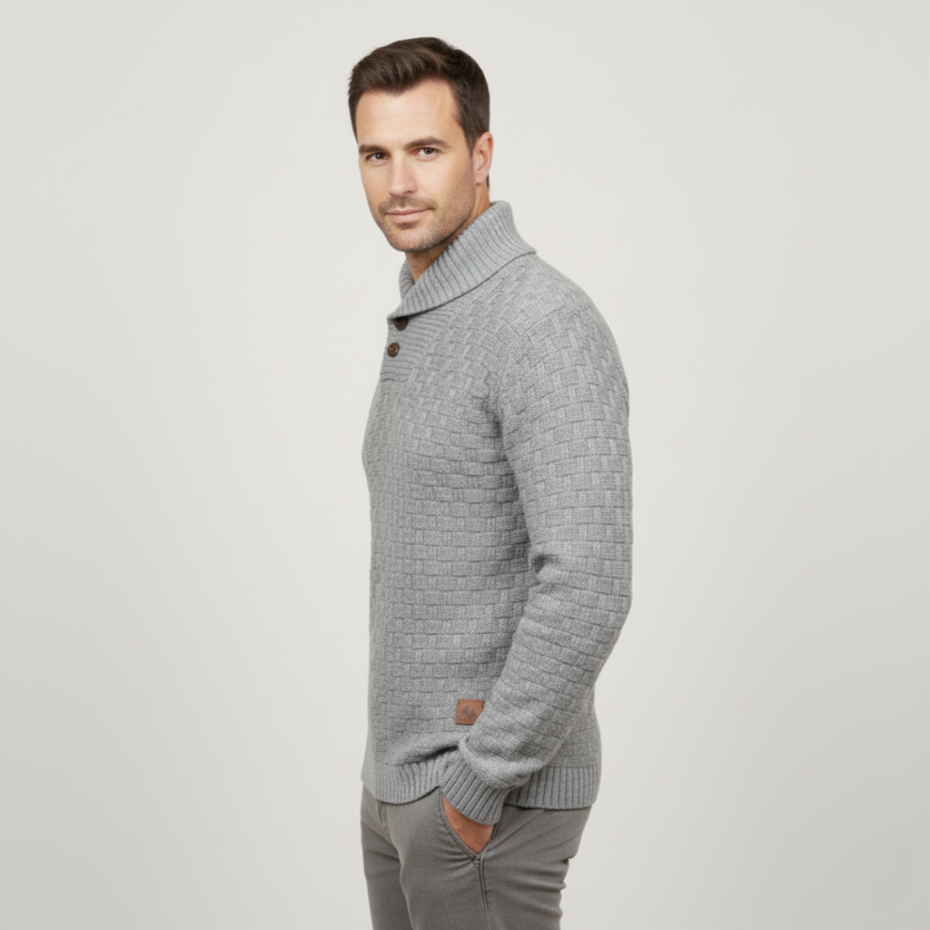 The Brighton Men’s Chunky Knit Jumper with Buttons