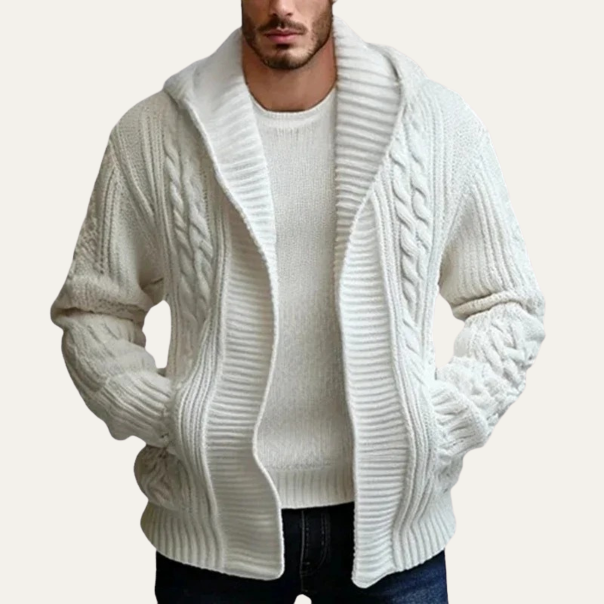 The Conwy Chunky Cable Knit Winter Men's Cardigan
