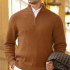The Camogli Casual Half Zip Textured Knit Men’s Jumper
