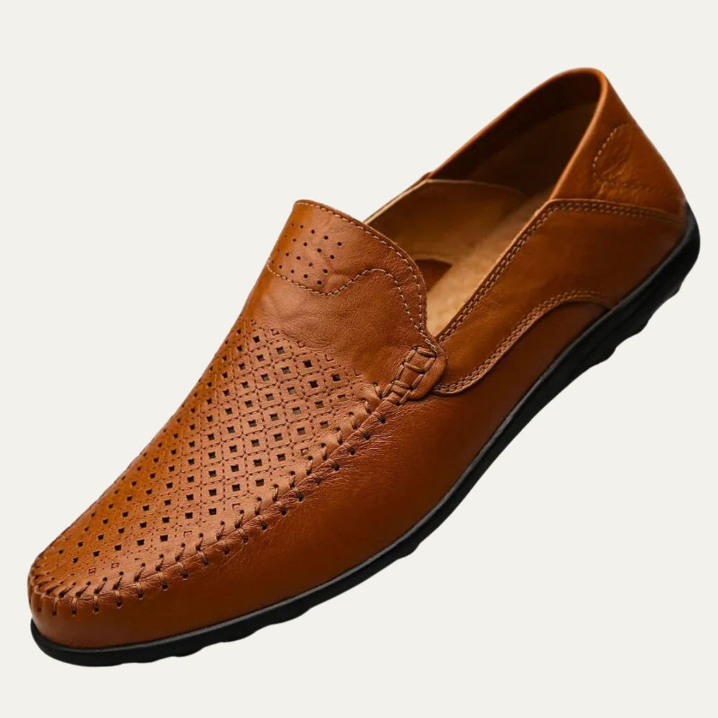 The Palermo Leather Loafers - Breathable Summer Slip On Shoes