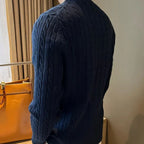 The Versailles Cashmere Merino Wool Knit Jumper for Men - Navy Blue