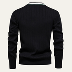 The Montecatini Men’s Slim Fit V Neck Cotton Knit Cardigan