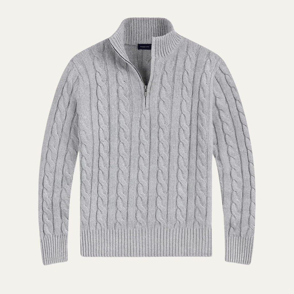 The Genève Old Money Half Zip Jumper for Men - 100% Merino Wool