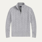 The Genève Old Money Half Zip Jumper for Men - 100% Merino Wool