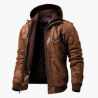 The Palermo Leather Bomber Jacket – Men’s Hooded Classic Style