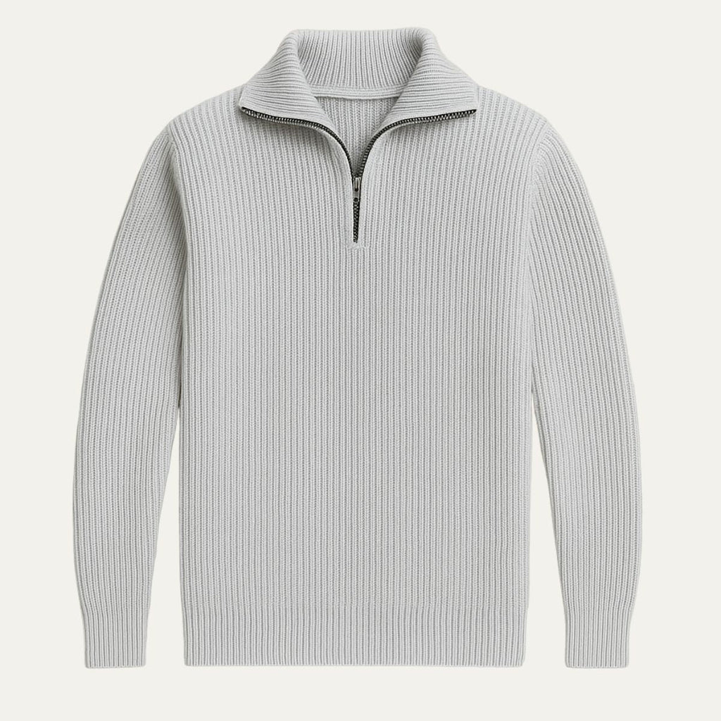 The Merino Knitted Quarter Zip Jumper