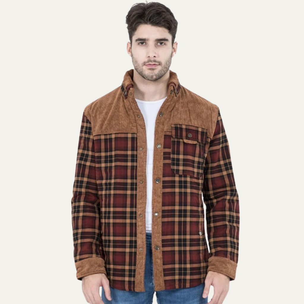 The Verbania Men’s Check Plaid Fleece Lined Flannel Jacket