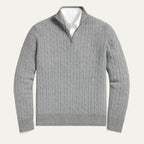 The St. Moritz Cable Knit Zipper Jumper for Men - Old Money Style