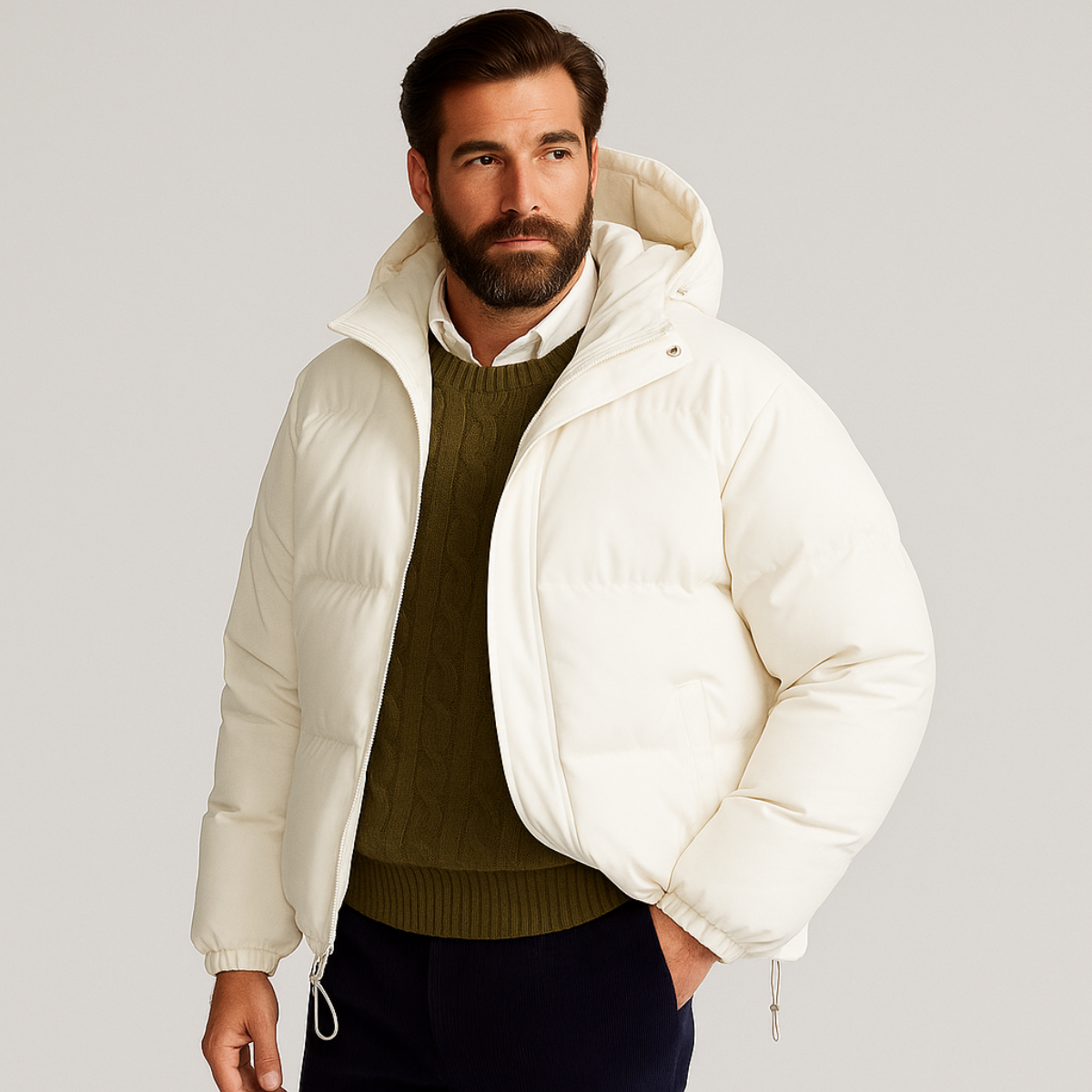 The Hamilton Men's Winter Quilted Puffer Jacket with Hood