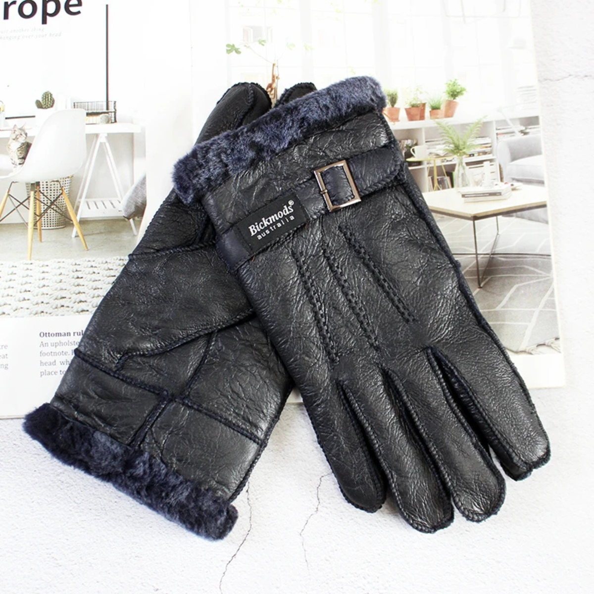 The Brenton Men’s Sheepskin Fur Winter Gloves