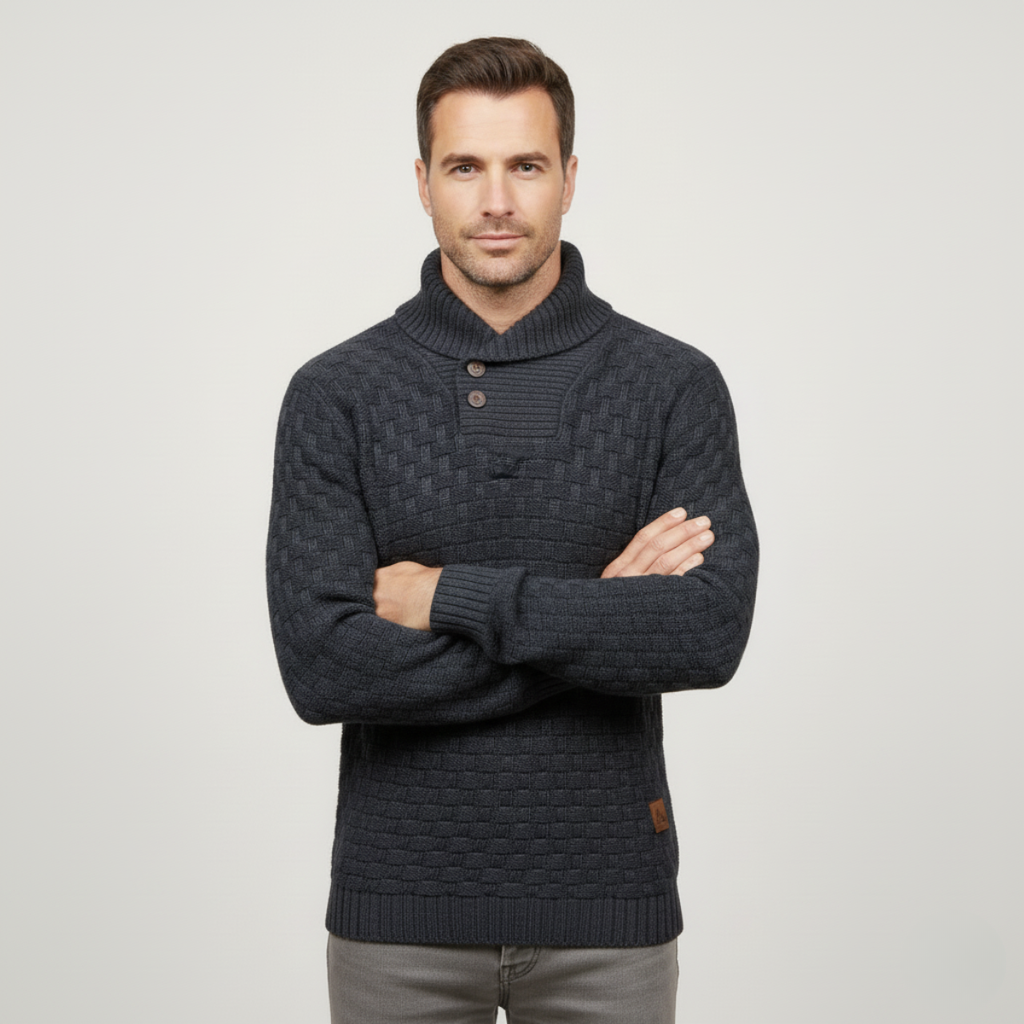 The Brighton Men’s Chunky Knit Jumper with Buttons