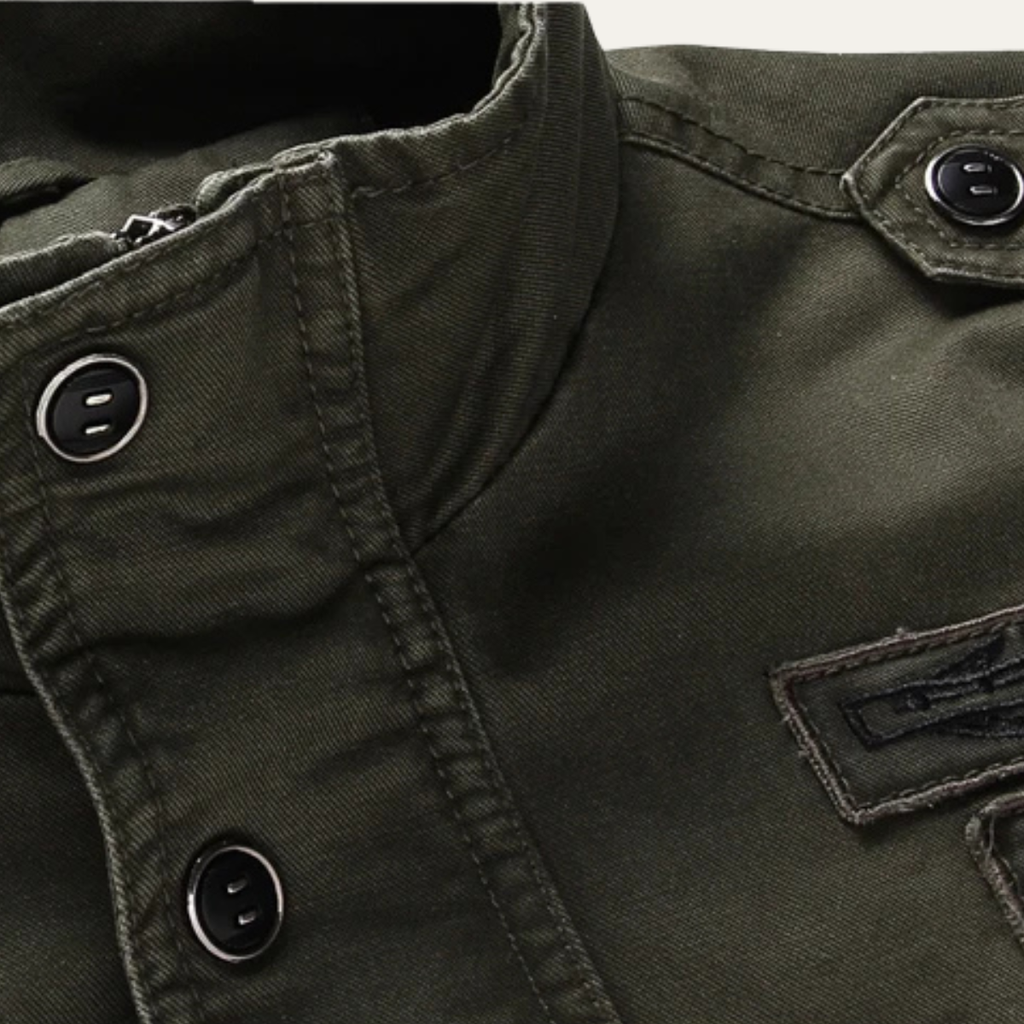 The Capri Men’s Military Collar Stand Cargo Jacket
