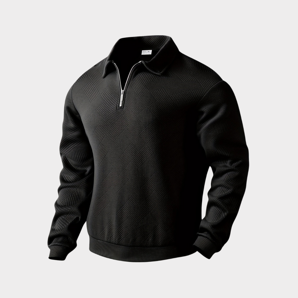 Jacob | Men's Textured Quarter Zip Sweater