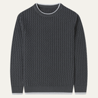 The Catanzaro Men's Casual Soft Cable Knit Crew Neck Jumper