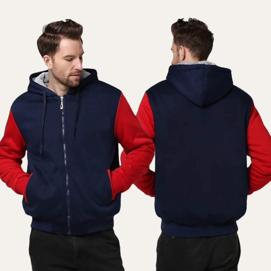 The Taormina Men’s Winter Fleece Line Zip Up Hoodie Jacket