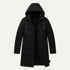 The Whitby Men's Stylish Longline Black Puffer Coat