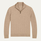 The St. Moritz Cable Knit Zipper Jumper for Men - Old Money Style