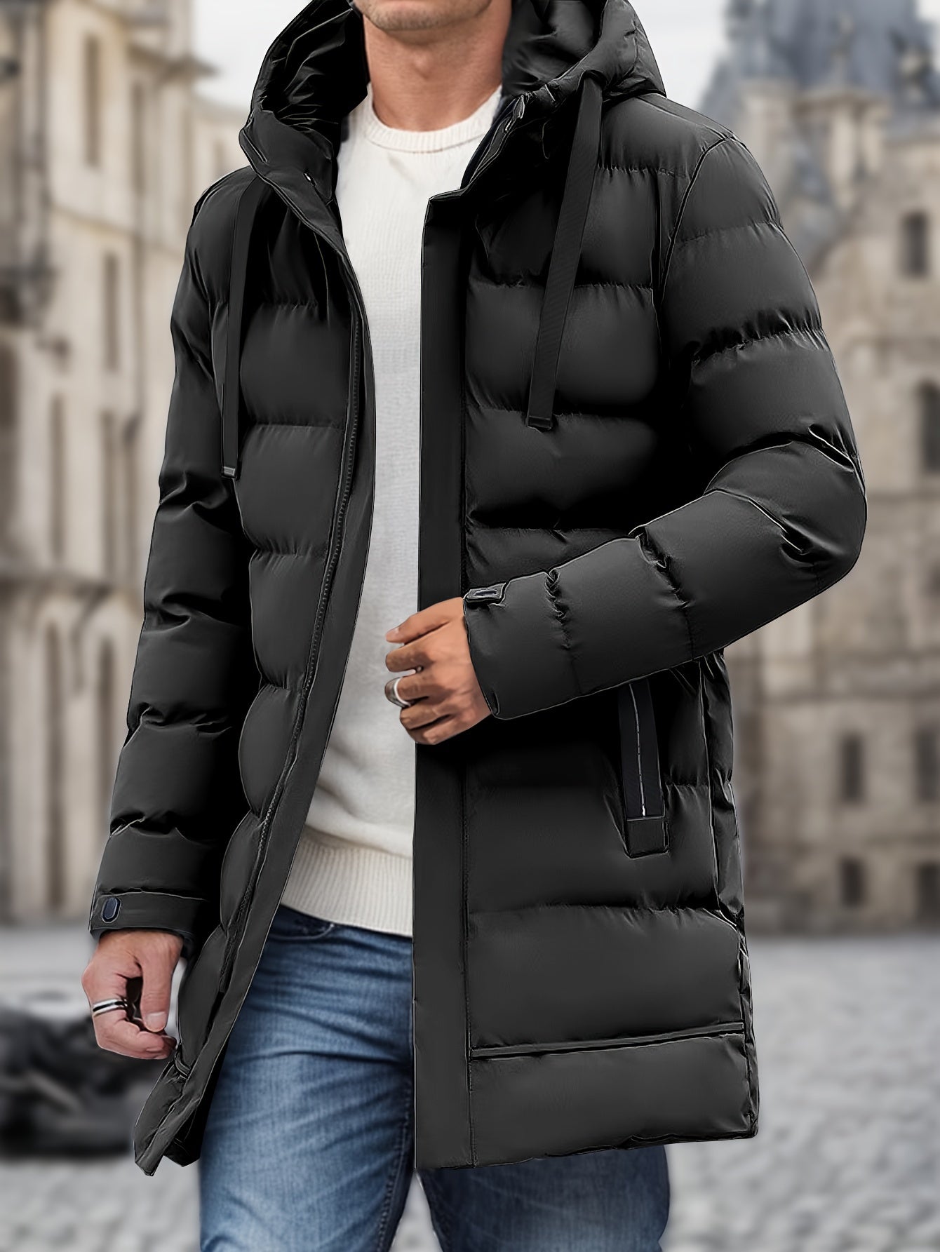 Nico | Men's Warm Long Puffer Hooded Jacket