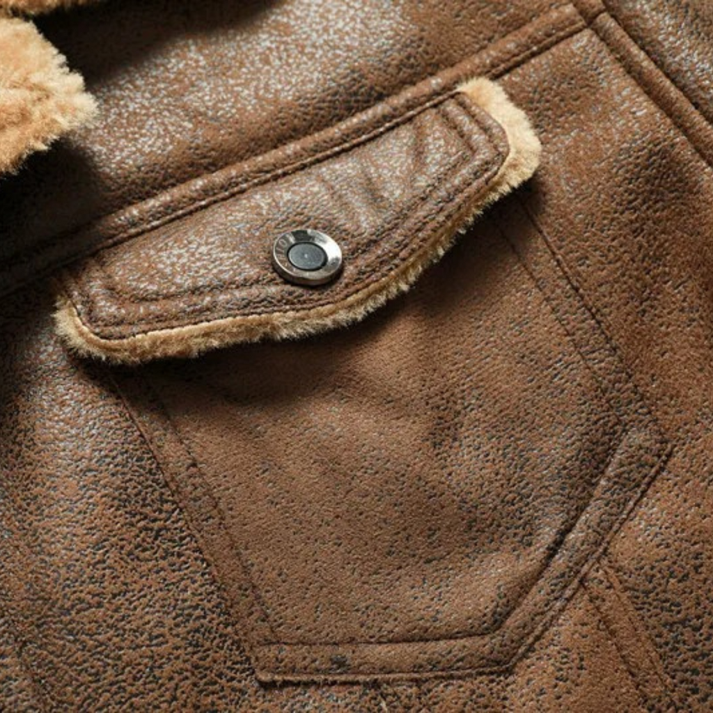 The Wrexham Men's Shearling Vintage Leather Jacket