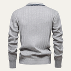 The Montecatini Men’s Slim Fit V Neck Cotton Knit Cardigan