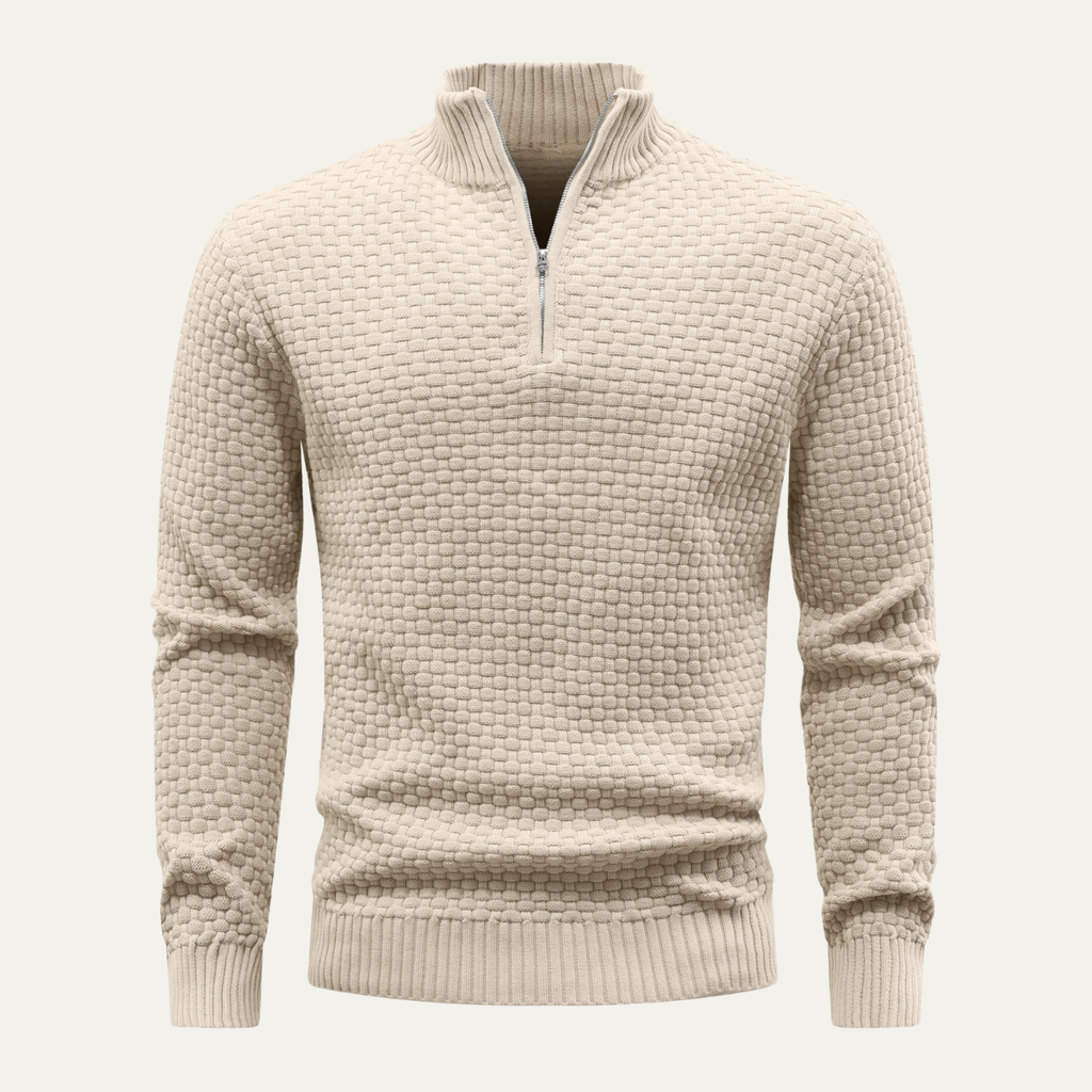 The Camogli Casual Half Zip Textured Knit Men’s Jumper
