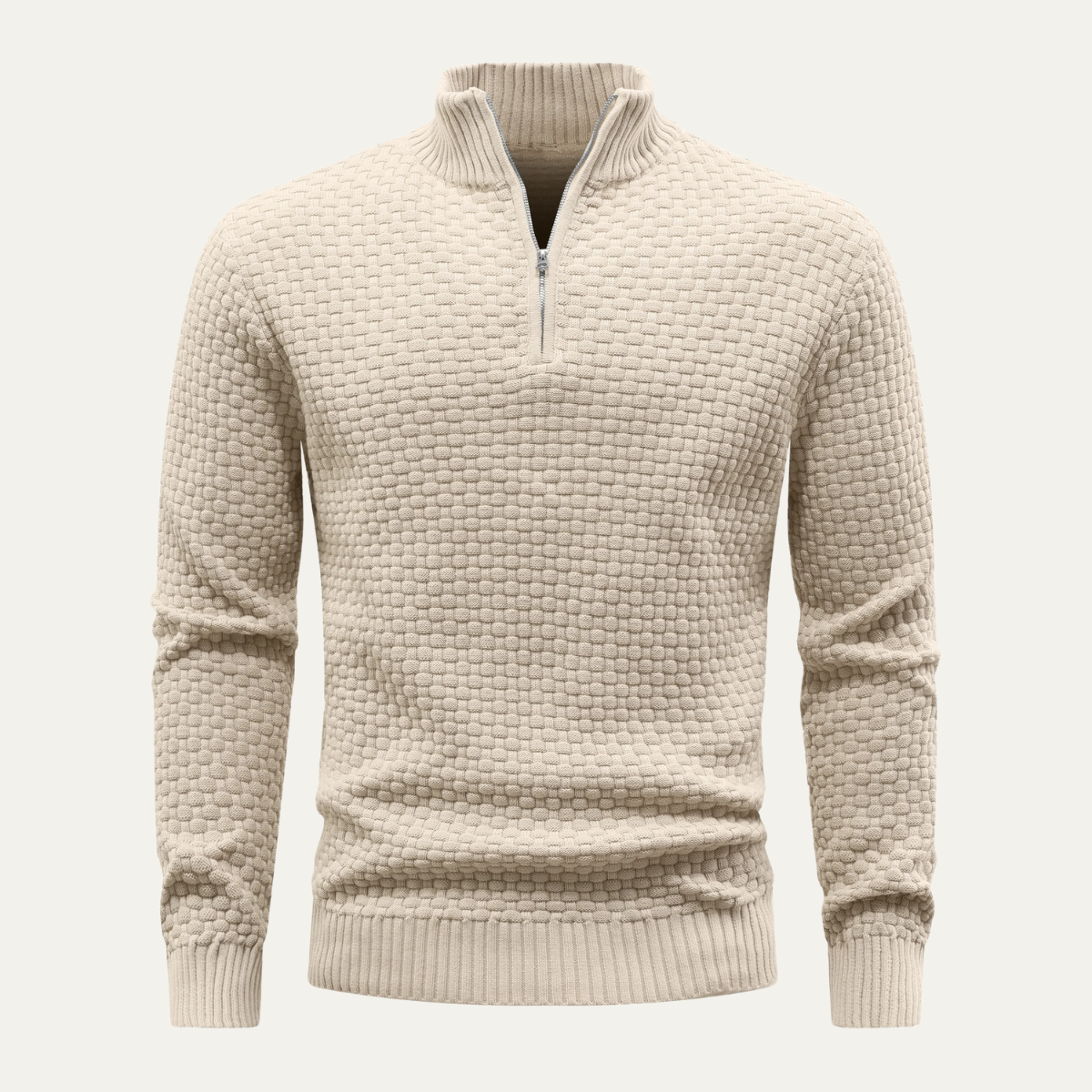 The Camogli Casual Half Zip Textured Knit Men’s Jumper
