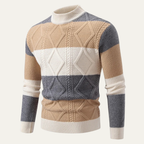 The San Candido Colour Block Patchwork Cable Knit Men’s Jumper