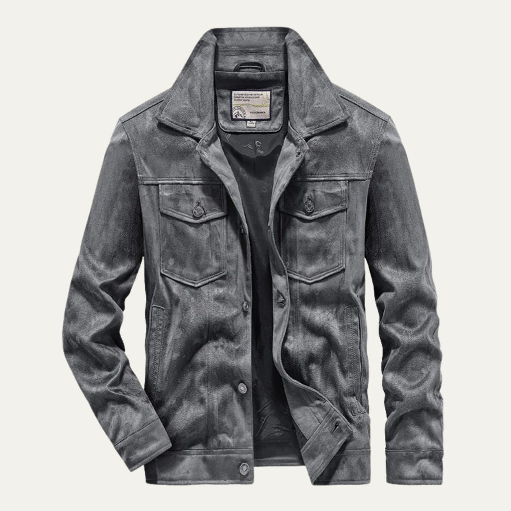 The Vintage Suede Cargo Jacket for Men — Lightweight Outdoor Style