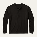 The Sheffield Men's Long Sleeve Henley Shirt - Modern Cotton Top
