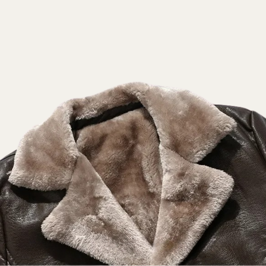 The Bressanone Men’s Retro Fleece Lined Leather Winter Coat