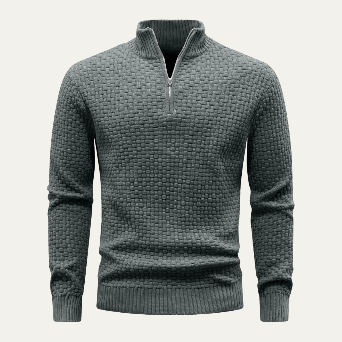 The Camogli Casual Half Zip Textured Knit Men’s Jumper
